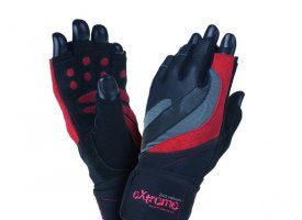 MADMAX eXtreme 2nd edition Gloves for fitness, Men's, Black / Red / Grey MADMAX eXtreme 2nd edition Gloves for fitness, Men's, Black / Red / Grey
