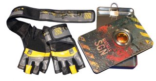 MADMAX Signature Gloves for fitness, Men's, Dark grey / Black / yellow, S MADMAX Signature Gloves for fitness, Men's, Dark grey / Black / yellow, S