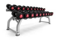 Solid Steel Rubber Dumbells, Red, pair