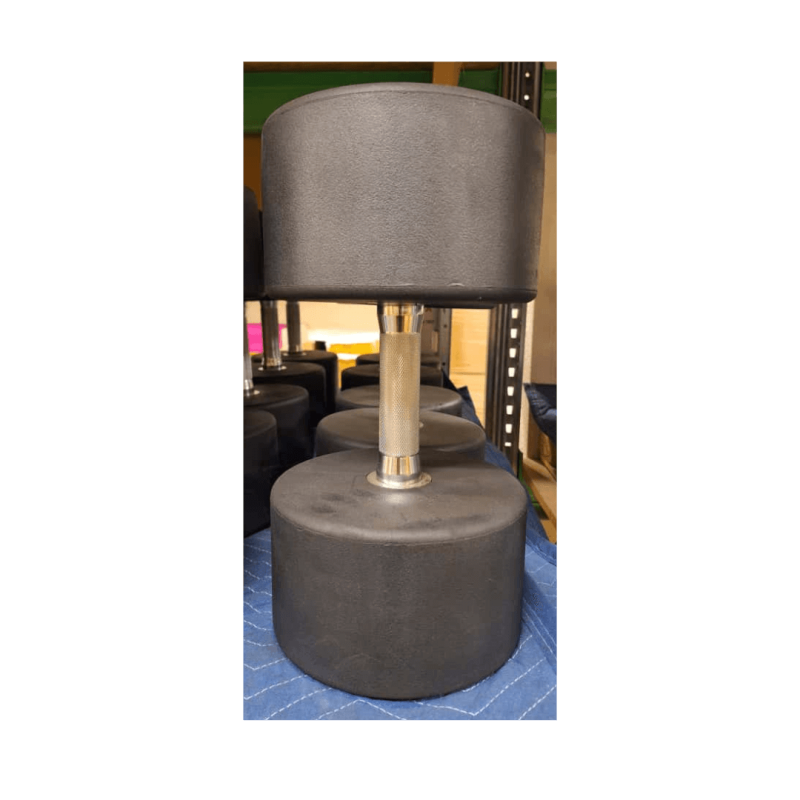 Solid Steel Rubber Dumbell Set 52-60kg, White