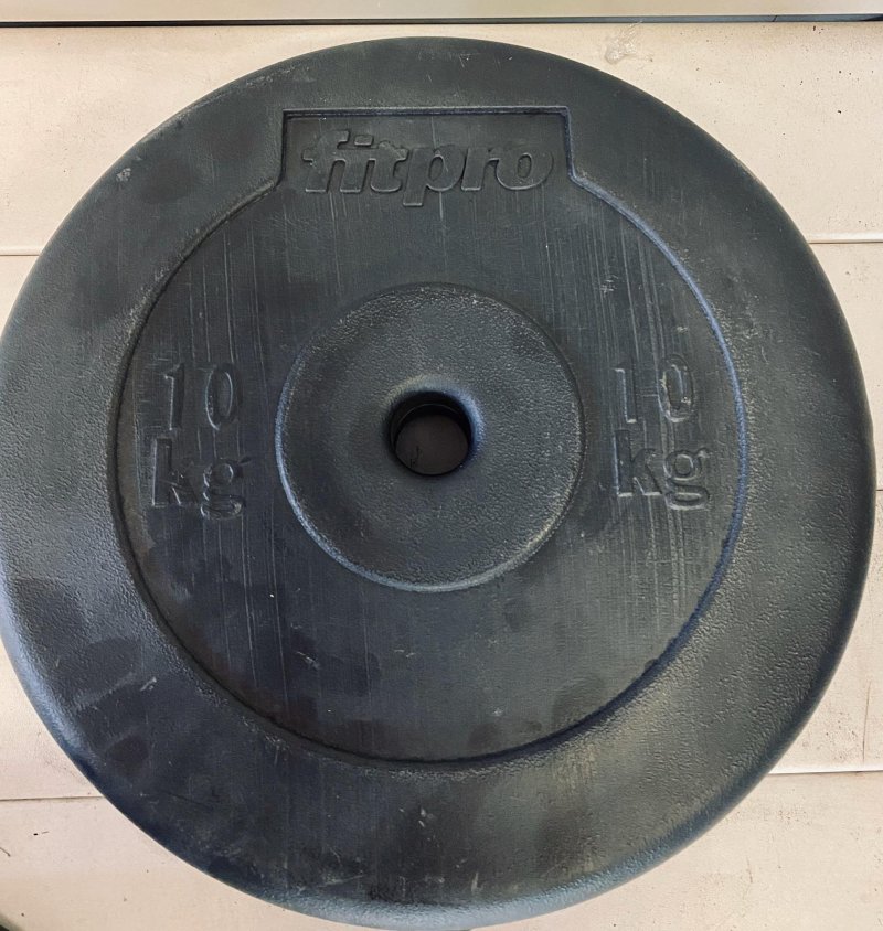 FitPro BODYPUMP 10 kg svorio diskai, skirti 28 mm skersmens štangai, psc