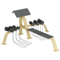 Scott Bench with dumbbells and bench, InterAtletika Scott Bench with dumbbells and bench, InterAtletika